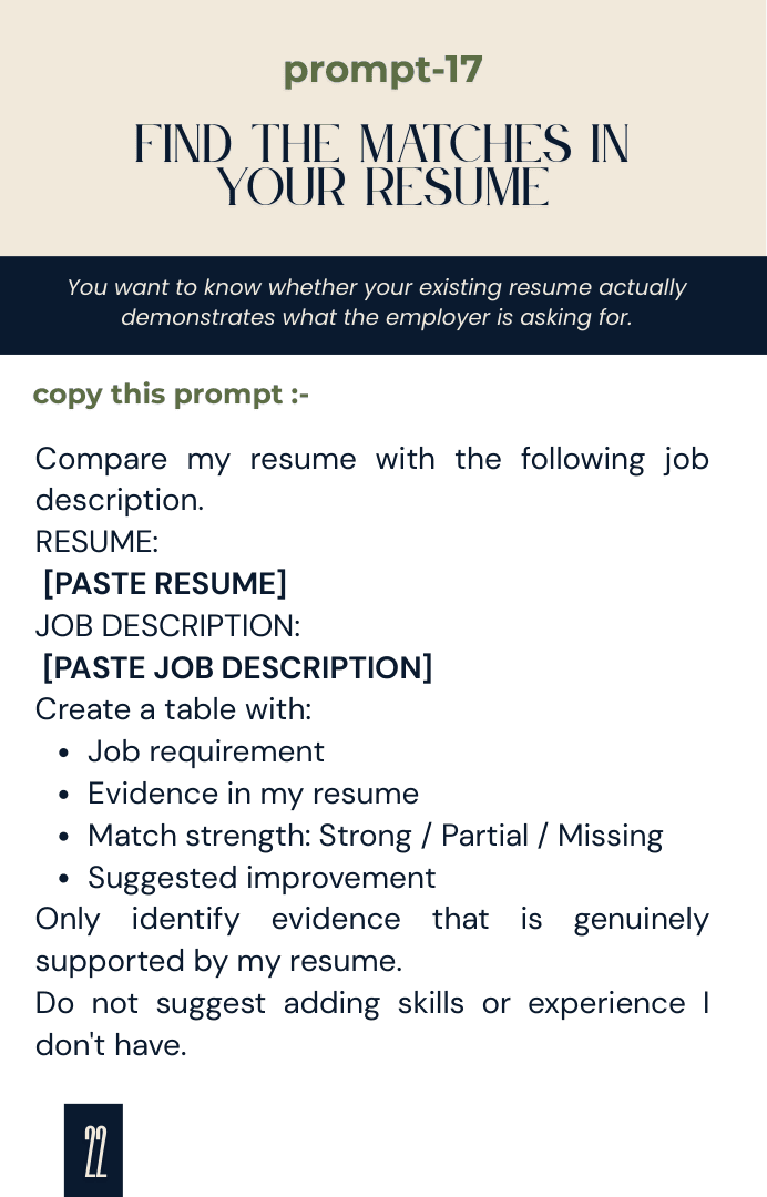 Blueprint prompt for comparing a resume with a job description